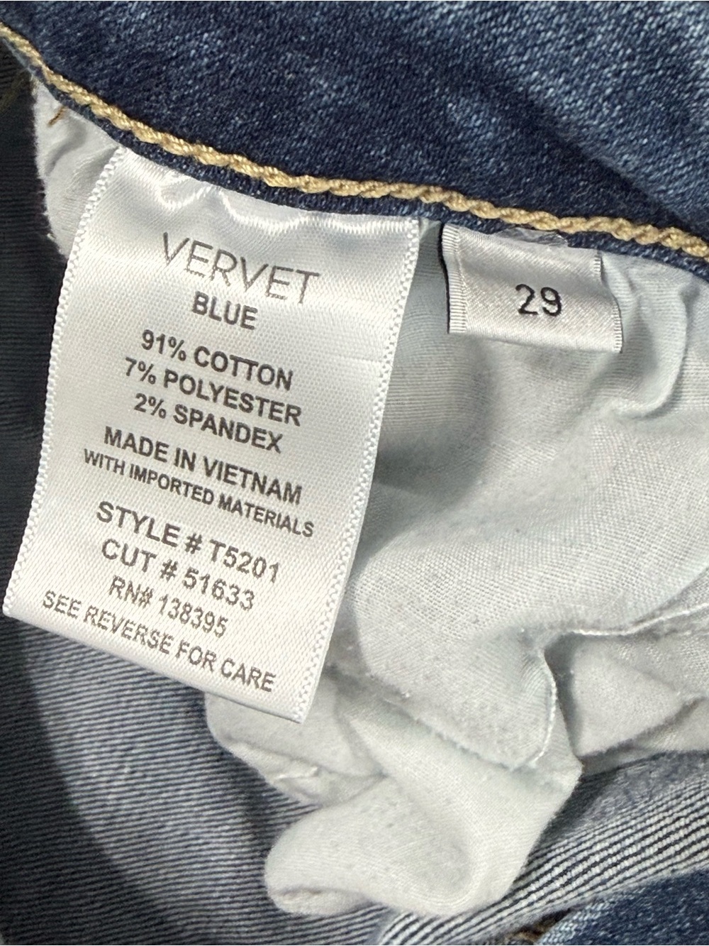 VERVET Size 29 Distressed Raw Hem Flare Jeans Medium Wash - Picture 5 of 5